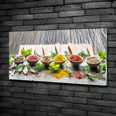 Glass wall art Colorful spices