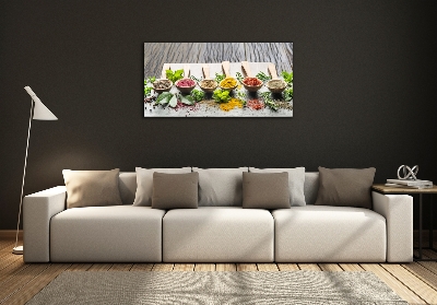 Glass wall art Colorful spices