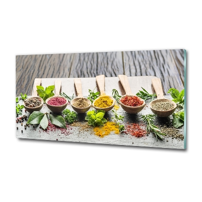 Glass wall art Colorful spices