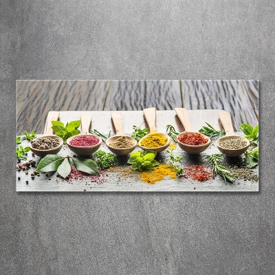 Glass wall art Colorful spices