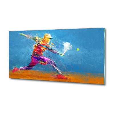 Glass art print Tennis player