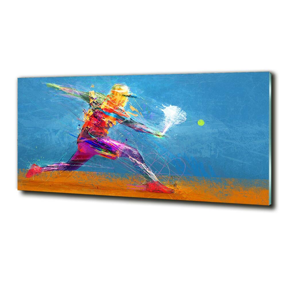 Glass art print Tennis player