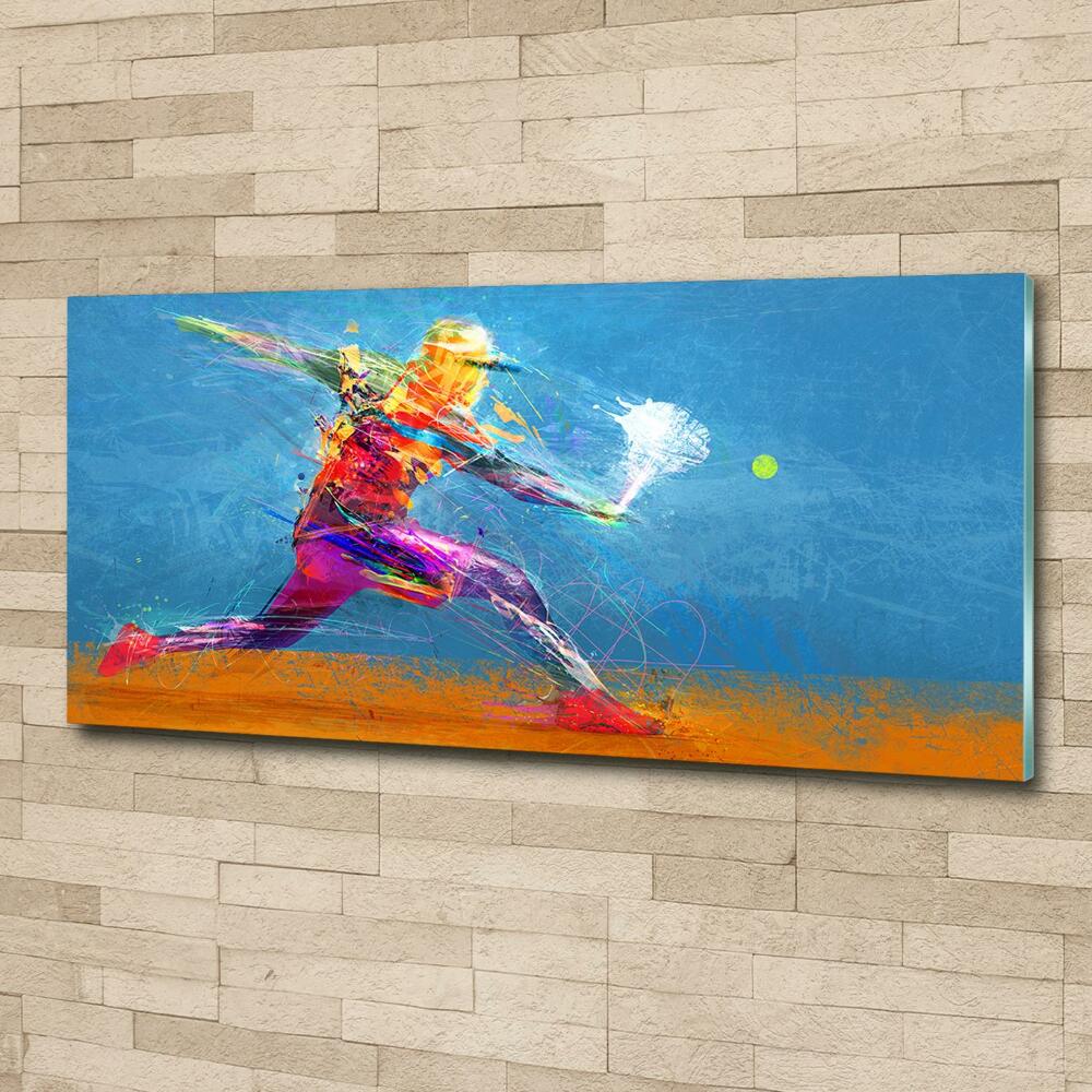 Glass art print Tennis player