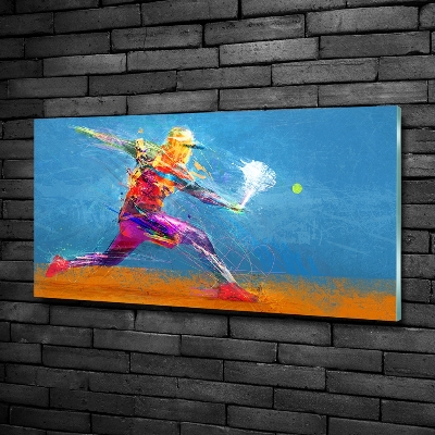 Glass art print Tennis player