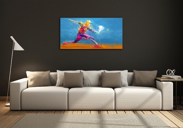 Glass art print Tennis player