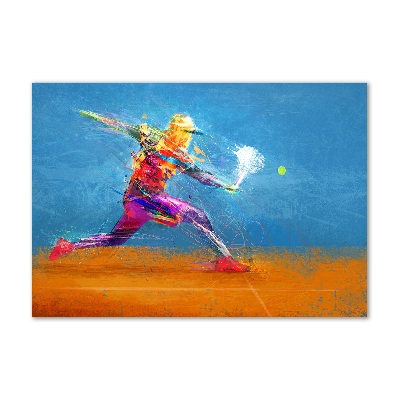 Glass art print Tennis player