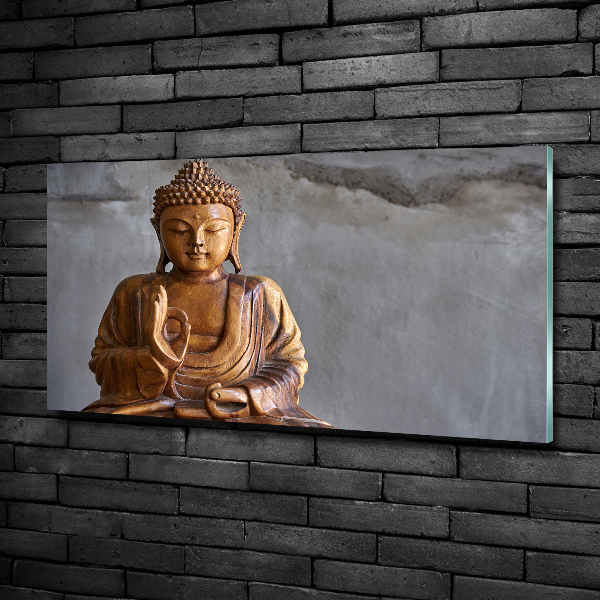 Photo printed on glass Wooden buddha