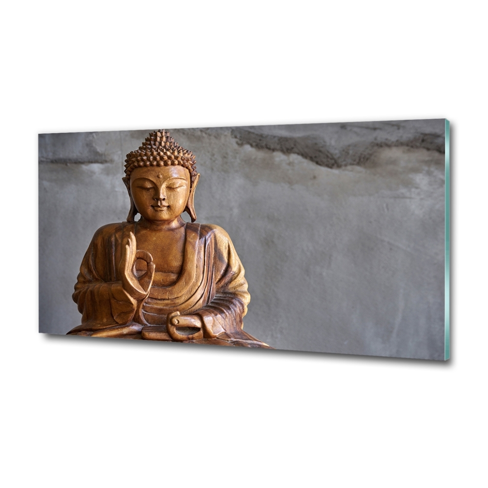 Photo printed on glass Wooden buddha