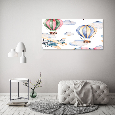 Photo printed on glass Planes and balloons