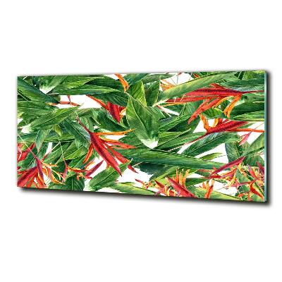 Printed glass wall art Floral pattern