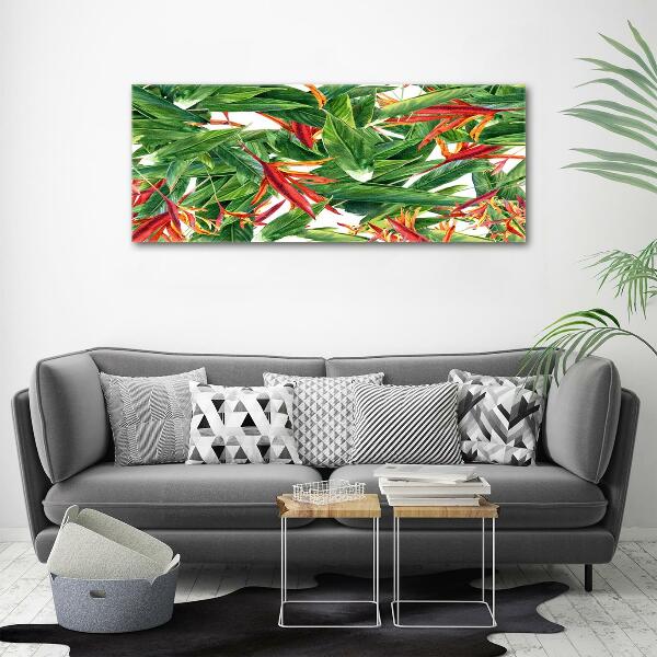 Printed glass wall art Floral pattern