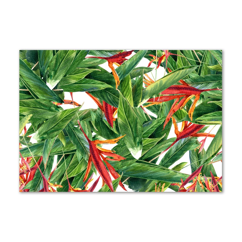 Printed glass wall art Floral pattern