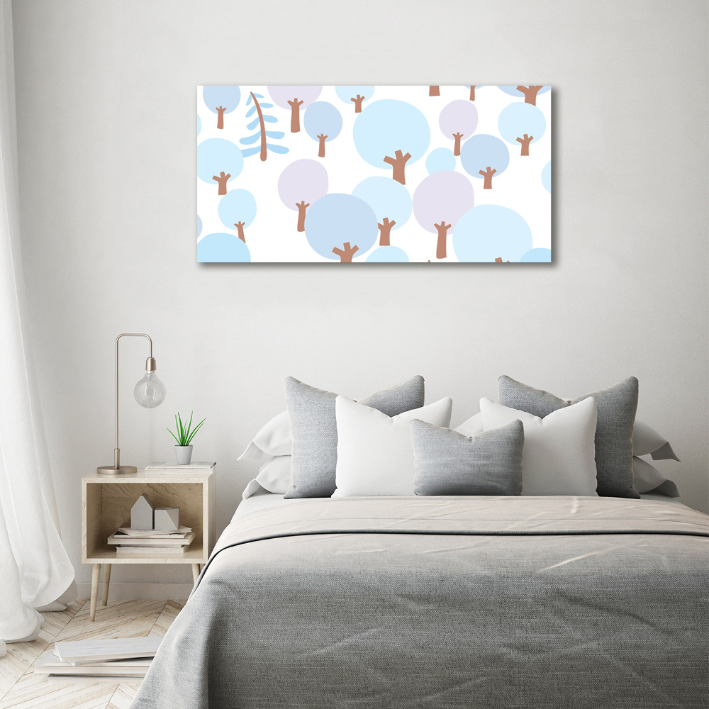 Glass picture wall art Colorful trees