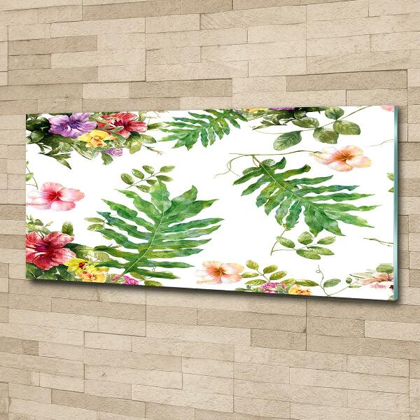 Glass picture wall art Floral pattern