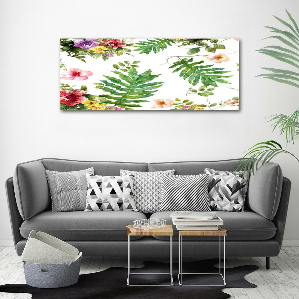 Glass picture wall art Floral pattern