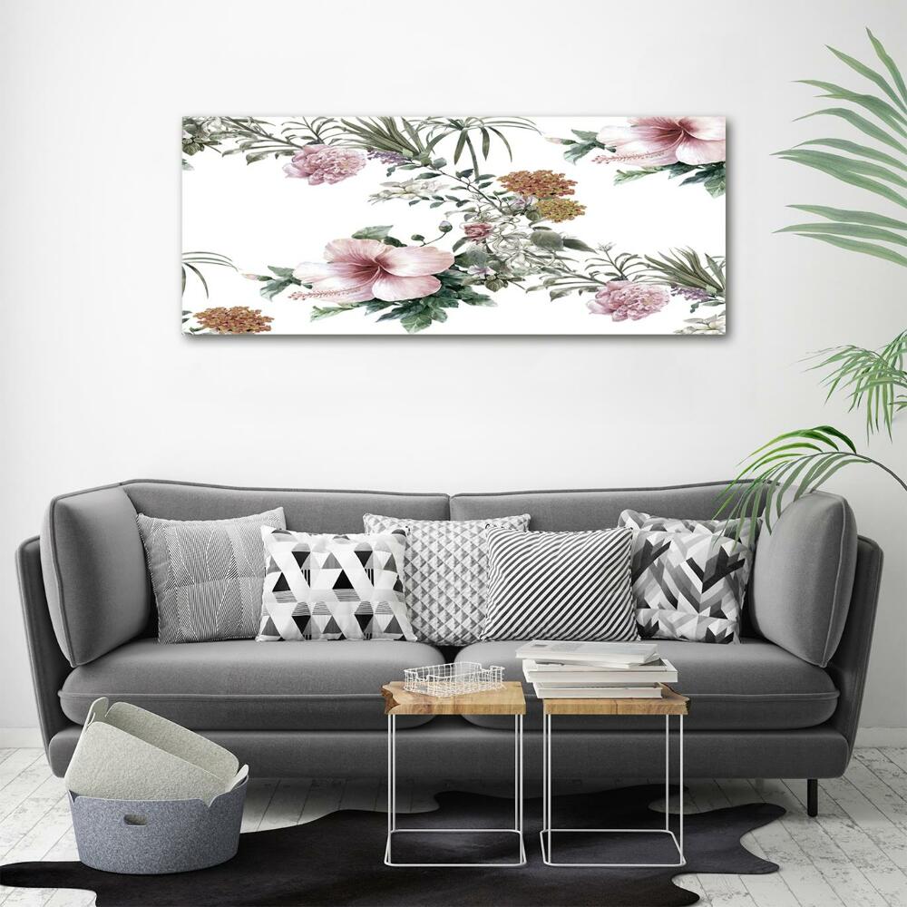 Glass picture wall art Floral pattern