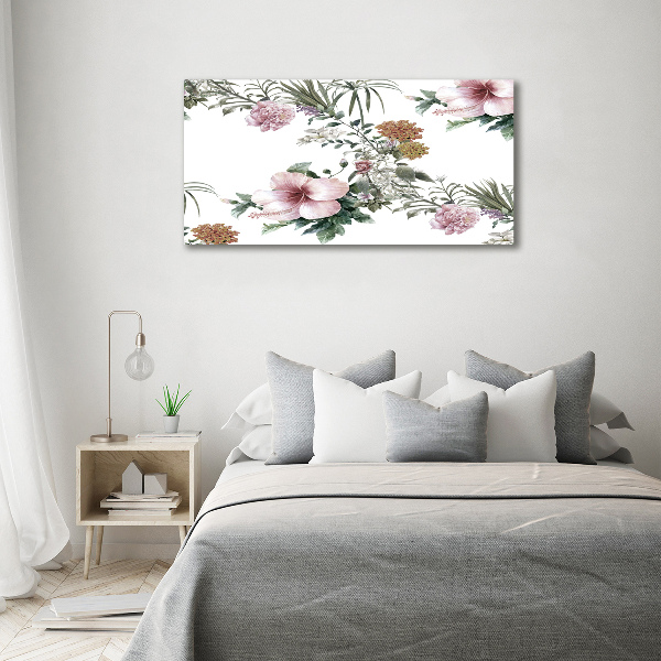 Glass picture wall art Floral pattern