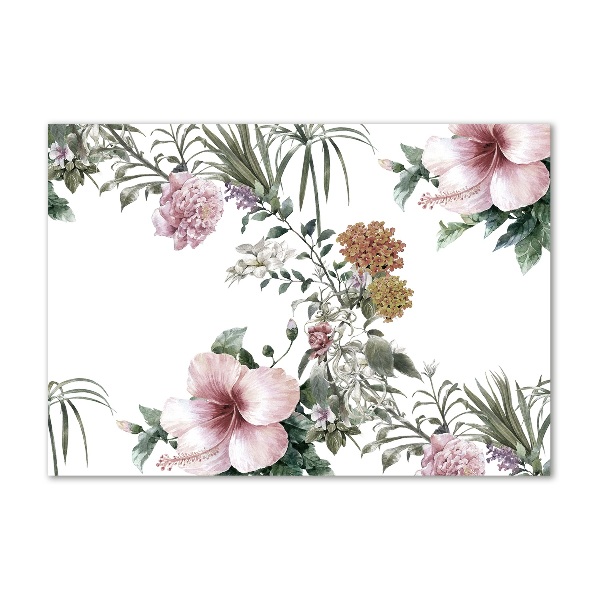 Glass picture wall art Floral pattern