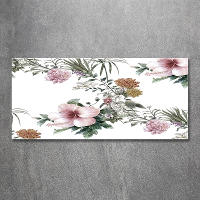 Glass picture wall art Floral pattern