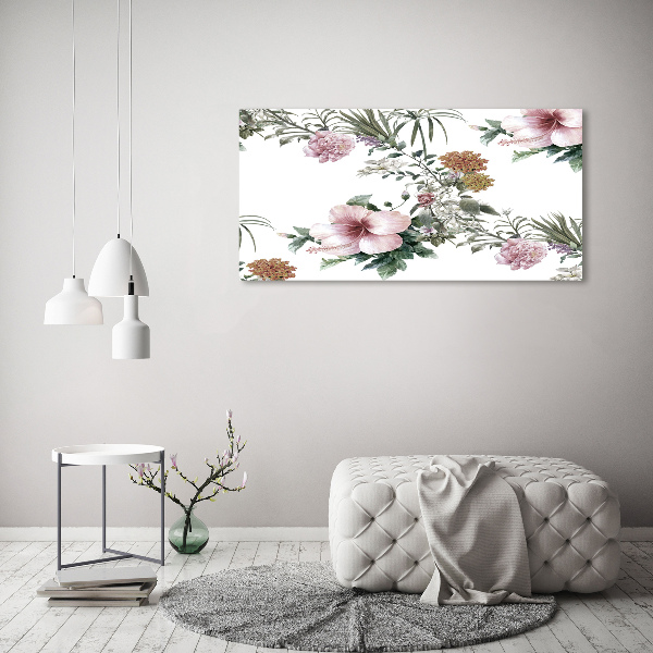 Glass picture wall art Floral pattern