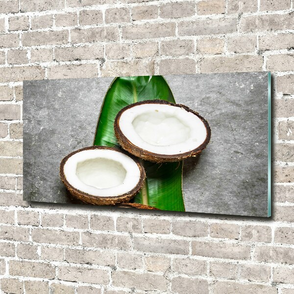 Glass wall art Coconut halves