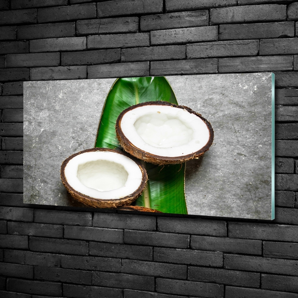 Glass wall art Coconut halves