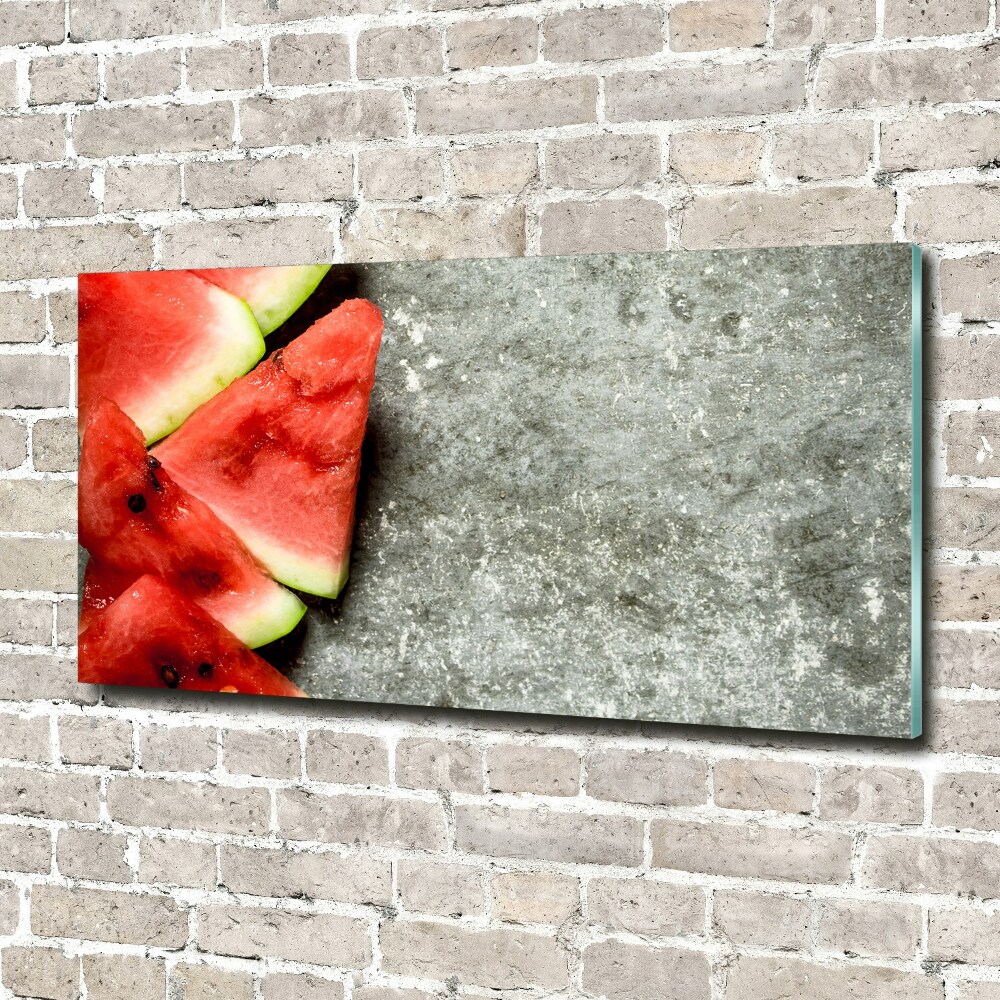 Wall art on glass Chopped watermelon