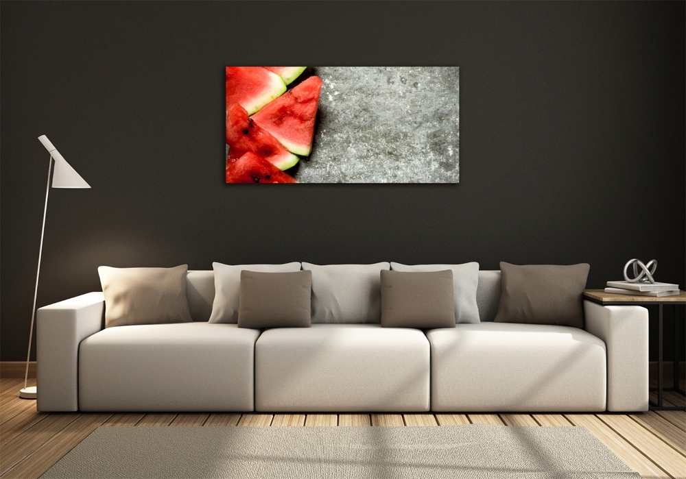 Wall art on glass Chopped watermelon