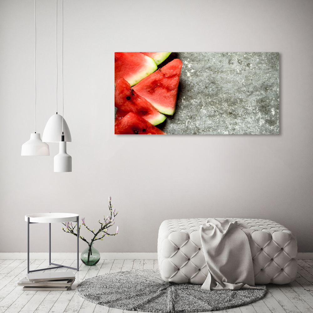 Wall art on glass Chopped watermelon