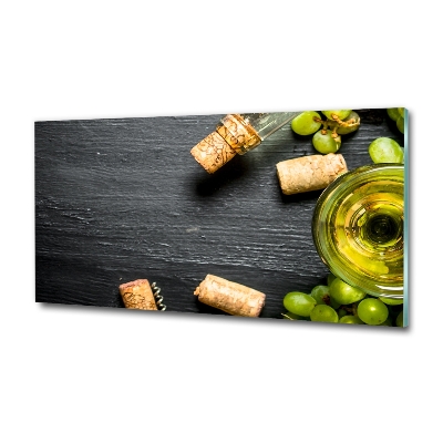 Glass wall art White wine and fruit