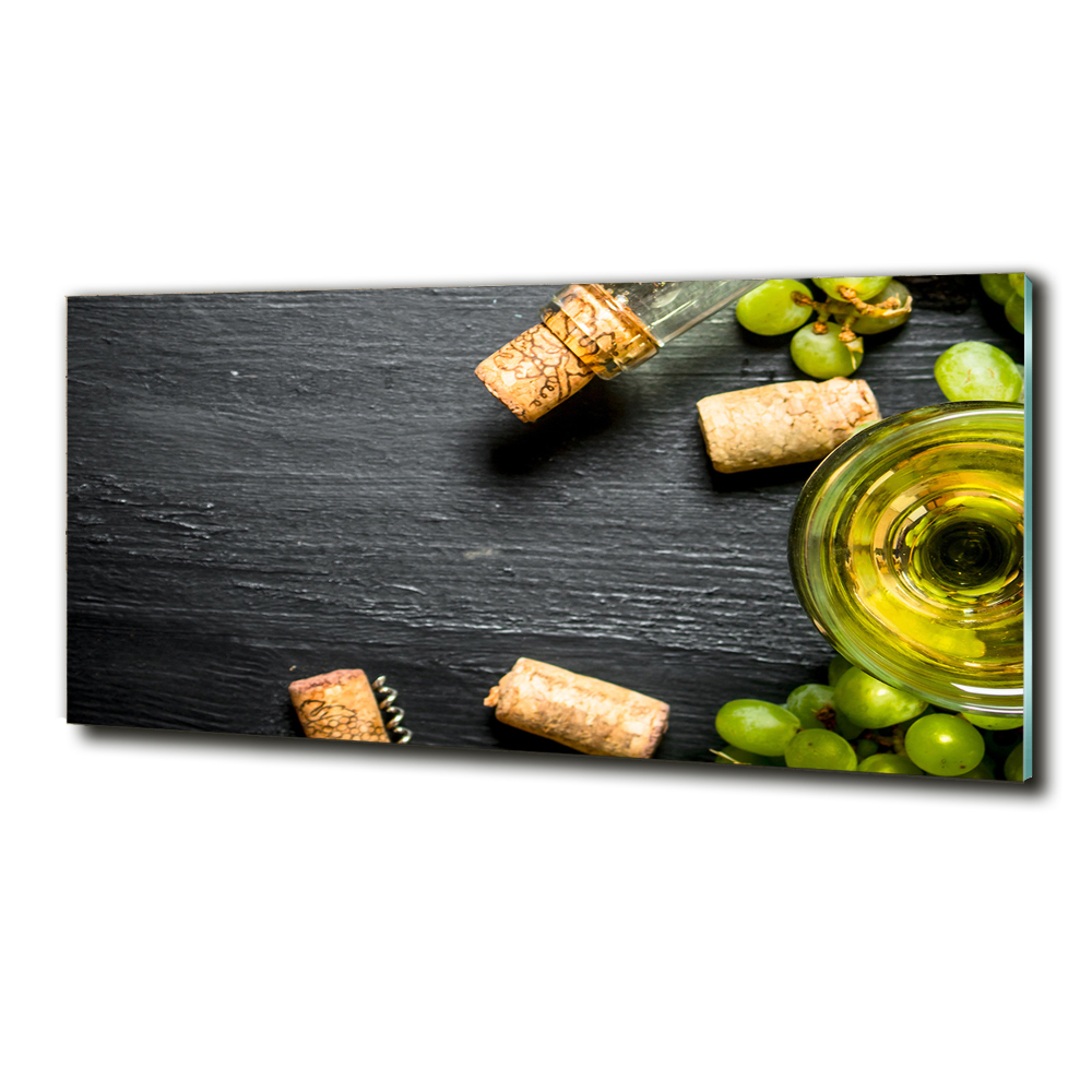 Glass wall art White wine and fruit