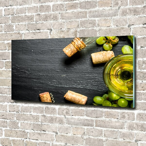 Glass wall art White wine and fruit