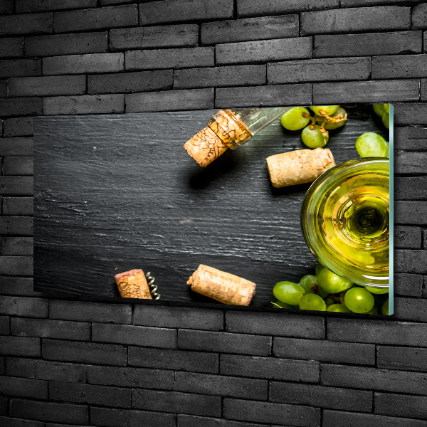 Glass wall art White wine and fruit