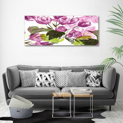 Printed glass wall art Floral pattern