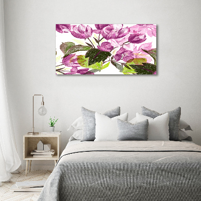 Printed glass wall art Floral pattern