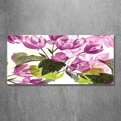 Printed glass wall art Floral pattern