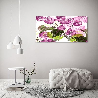 Printed glass wall art Floral pattern