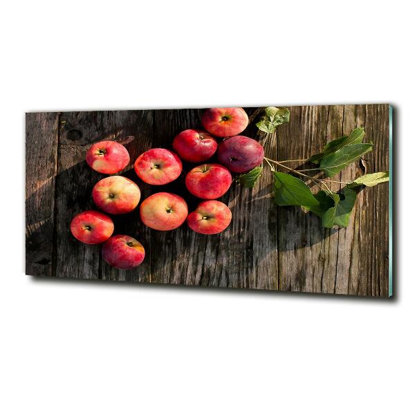 Glass wall art Apples on the table