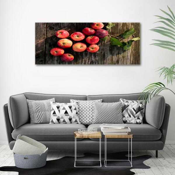 Glass wall art Apples on the table