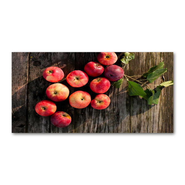 Glass wall art Apples on the table