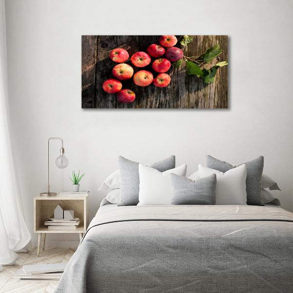 Glass wall art Apples on the table