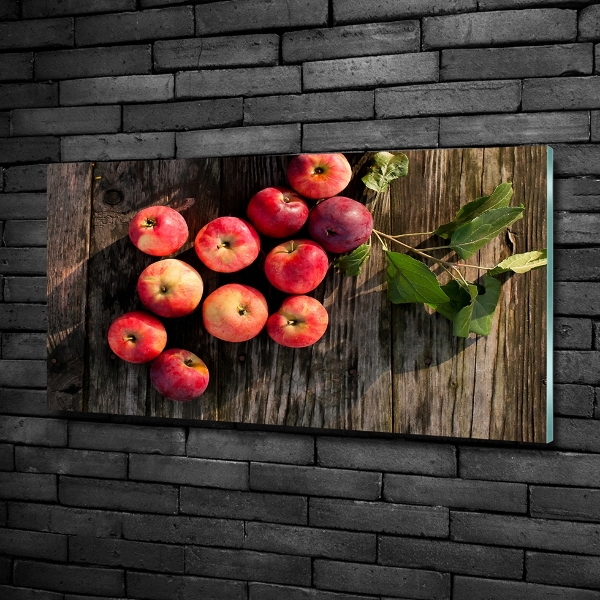 Glass wall art Apples on the table