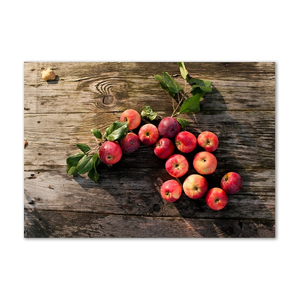 Glass wall art Apples on the table