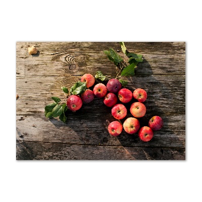 Glass wall art Apples on the table