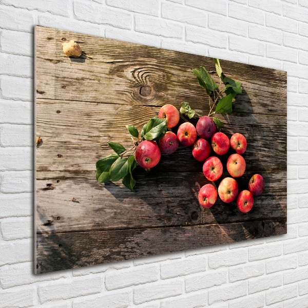 Glass wall art Apples on the table