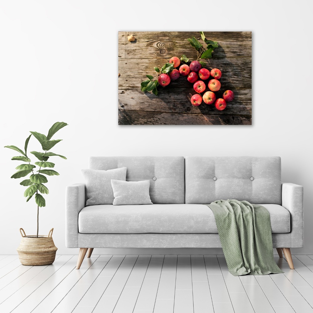 Glass wall art Apples on the table