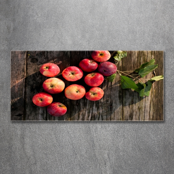 Glass wall art Apples on the table