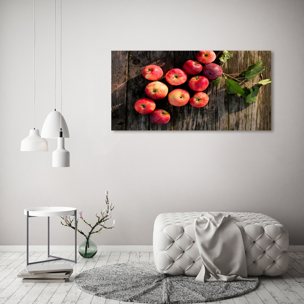 Glass wall art Apples on the table