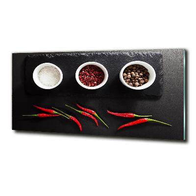 Glass art print Spices and chillies