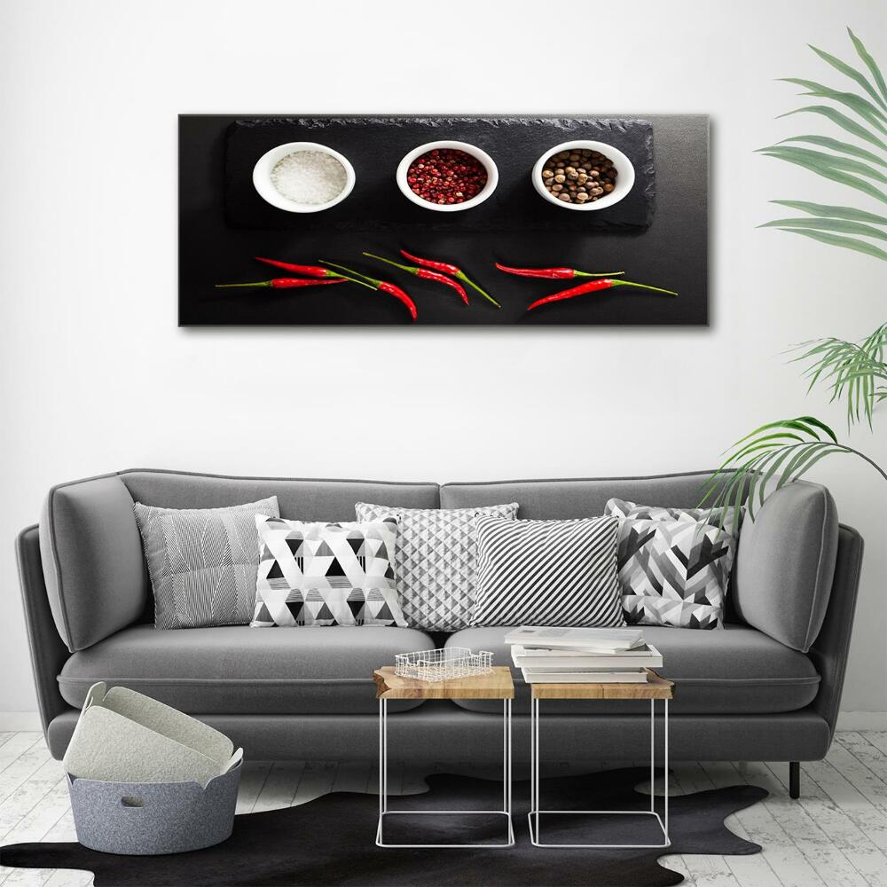 Glass art print Spices and chillies